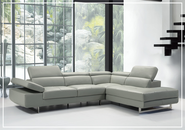Gio Italia Cavour Mansion L-shaped Italian Leather Sectional Sofa