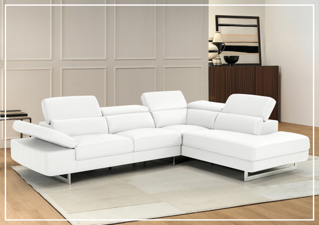 Gio Italia Cavour Mansion L-shaped Italian Leather Sectional Sofa