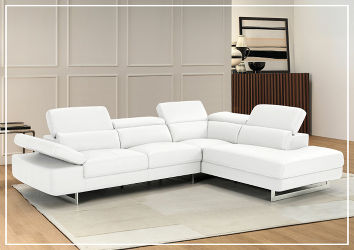 Gio Italia Cavour Mansion L-shaped Italian Leather Sectional Sofa