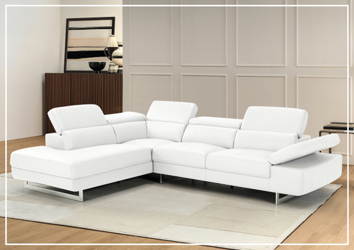 Gio Italia Cavour Mansion L-shaped Italian Leather Sectional Sofa