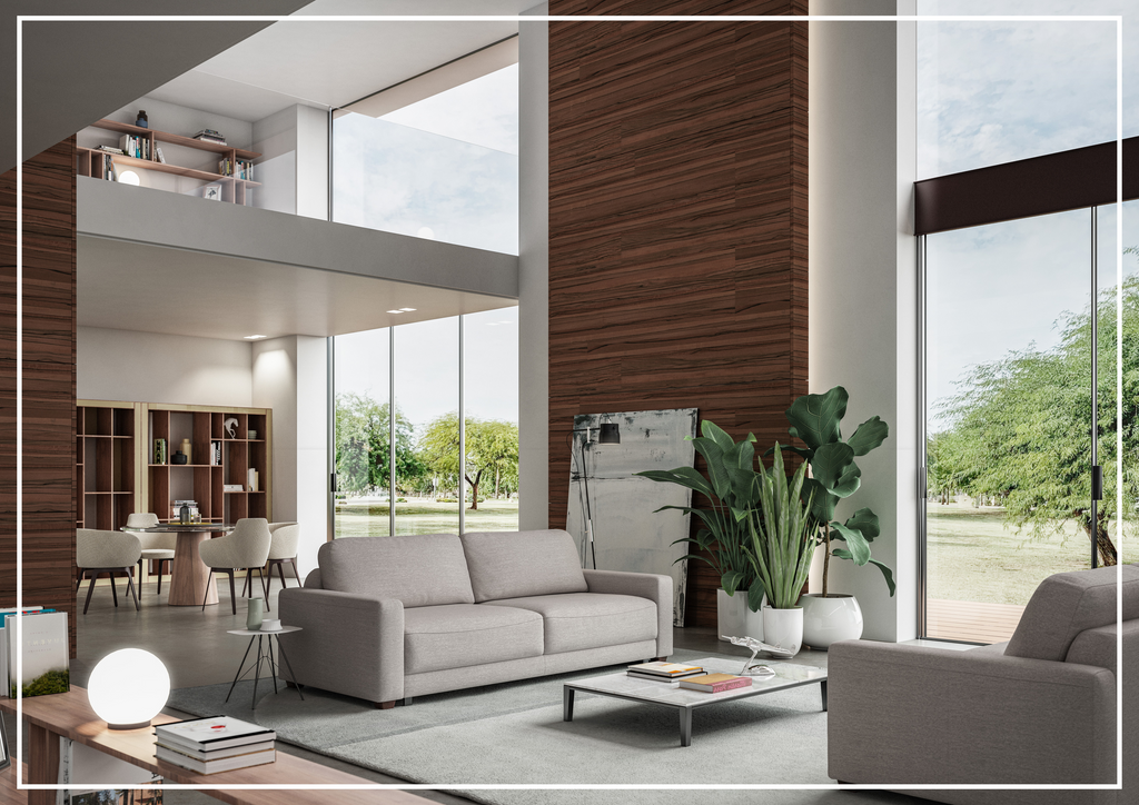 Luonto Belton Gray Fabric Sofa Sleeper With Manual or Power Option-SOFABED