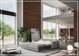 Luonto Belton Gray Fabric Sofa Sleeper With Manual or Power Option-SOFABED