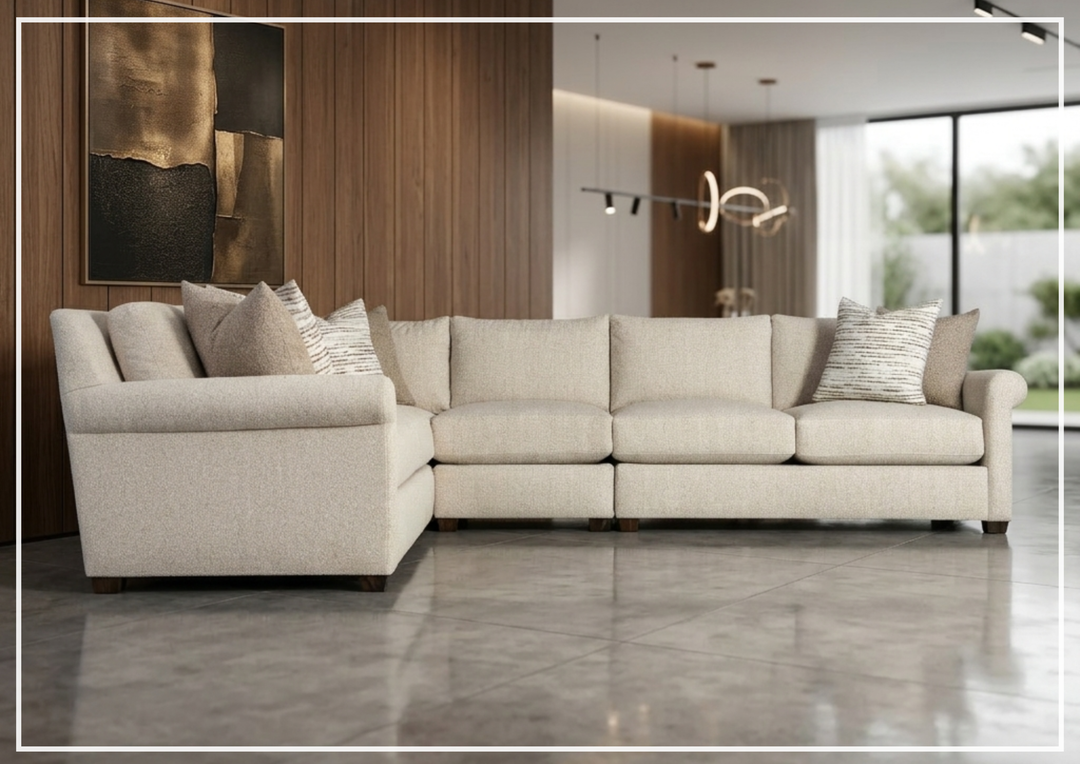 Bernhardt Barnes Fabric Sectional With Throw Pillow