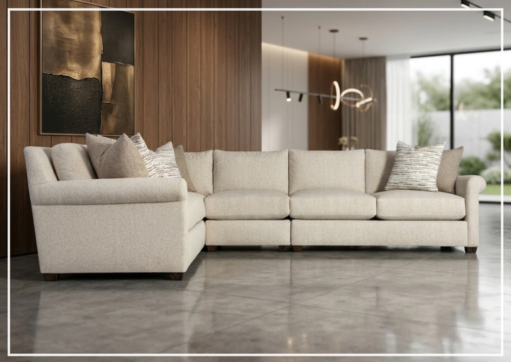 Bernhardt Barnes Fabric Sectional With Throw Pillow