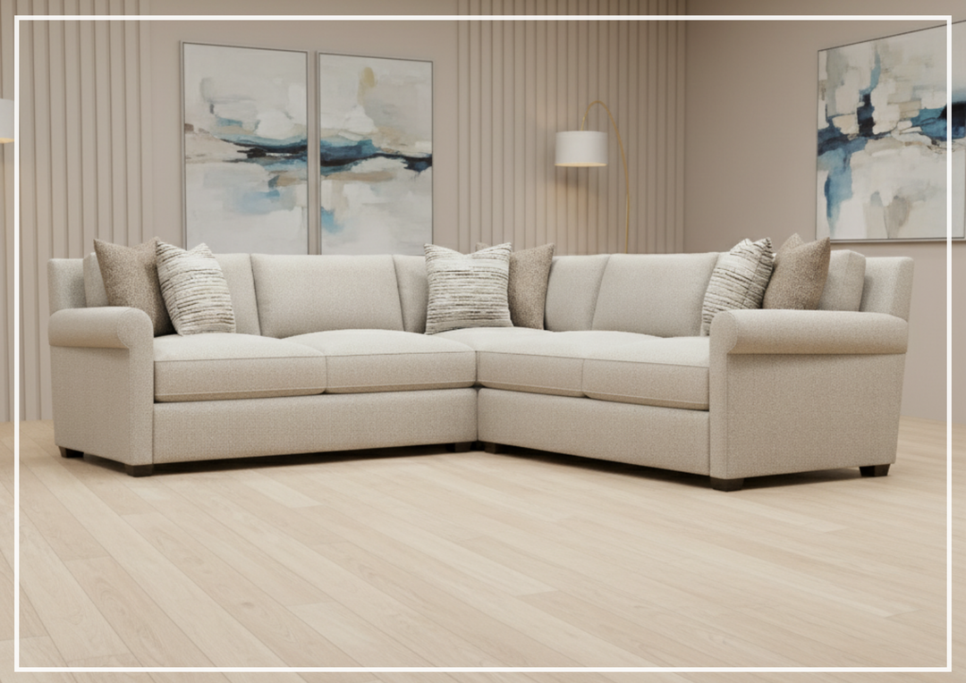 Bernhardt Barnes Fabric Sectional With Throw Pillow