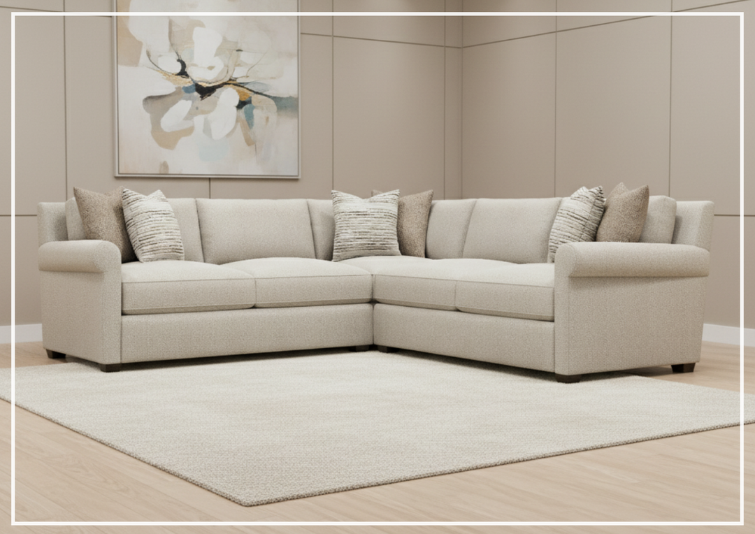 Bernhardt Barnes Fabric Sectional With Throw Pillow