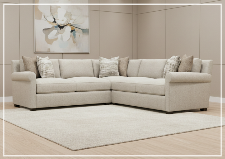 Bernhardt Barnes Fabric Sectional With Throw Pillow