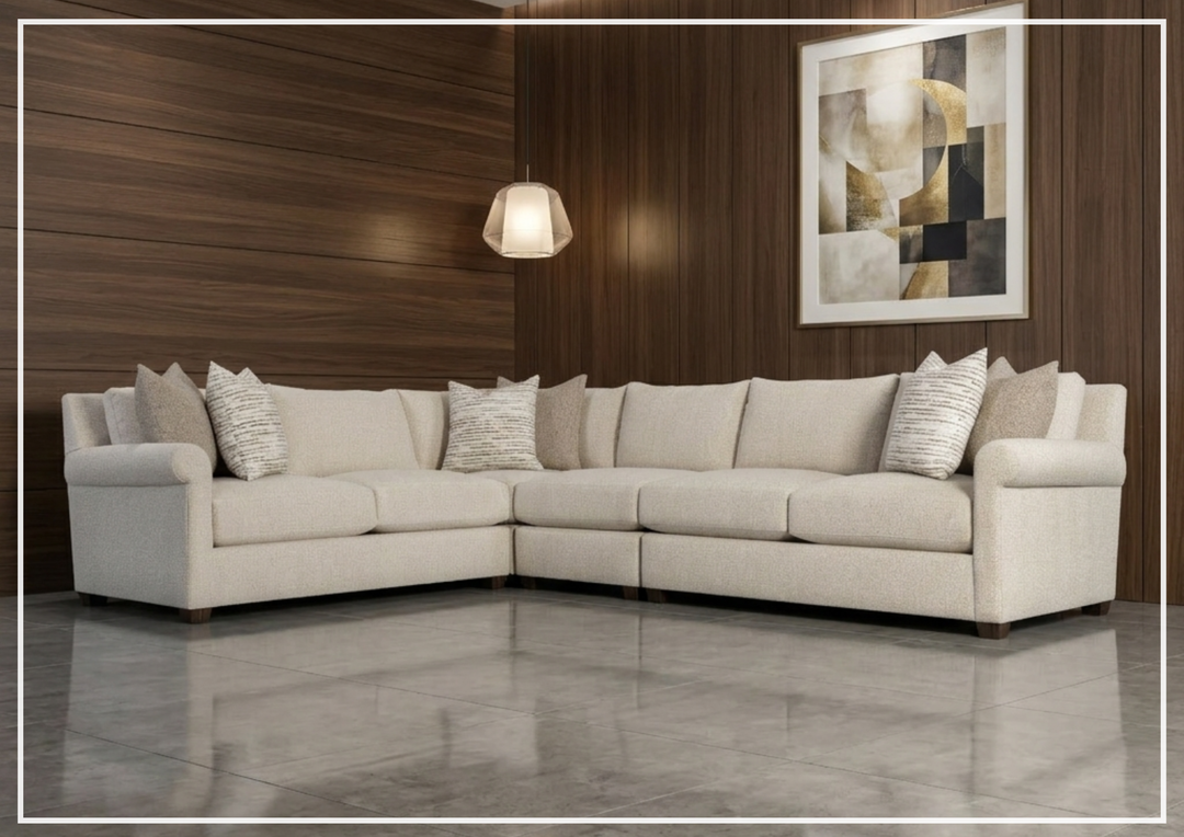 Bernhardt Barnes Fabric Sectional With Throw Pillow