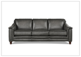 Hydeline Belfast Brown Premium Leather 3-Seater Sofa with Nailhead Trim
