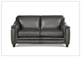 Hydeline Belfast Brown Premium Leather Loveseat with Nailhead Trim