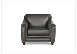 Hydeline Belfast Brown Premium Leather Chair with Nailhead Trim Finish