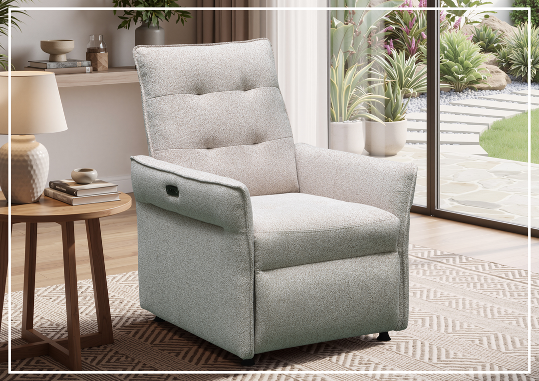 Klaussner Ellis Fabric Motion Recliner Chair with S-spring Seat Construction