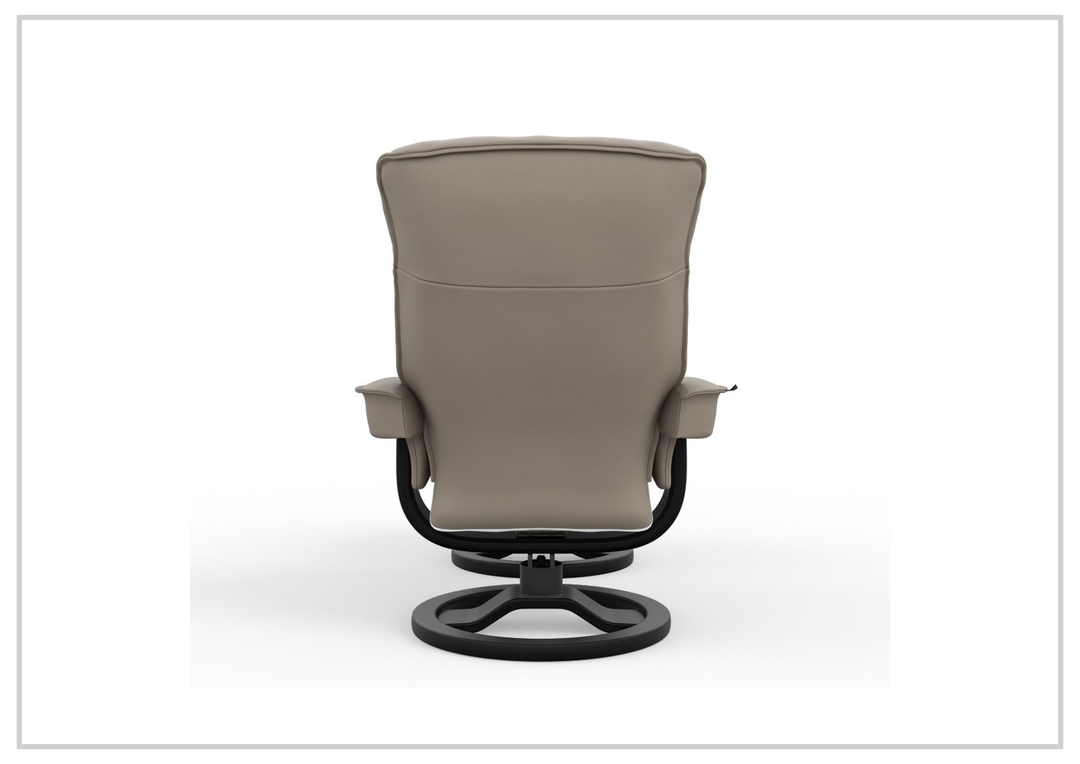 Fjords Bergen R Leather Swivel Recliner Chair with Foot Stool-Sofabed
