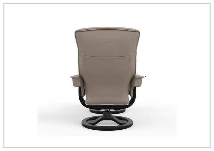 Fjords Bergen R Leather Swivel Recliner Chair with Foot Stool-Sofabed

