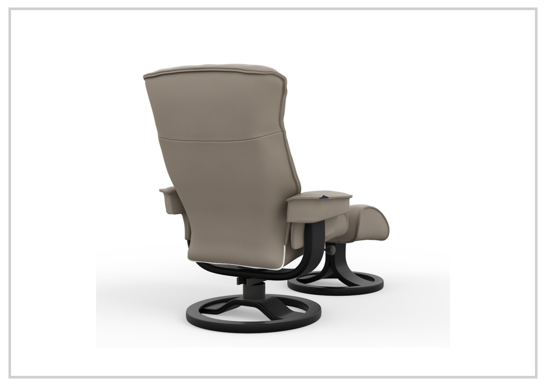 Fjords Bergen R Leather Swivel Recliner Chair with Foot Stool-Sofabed
