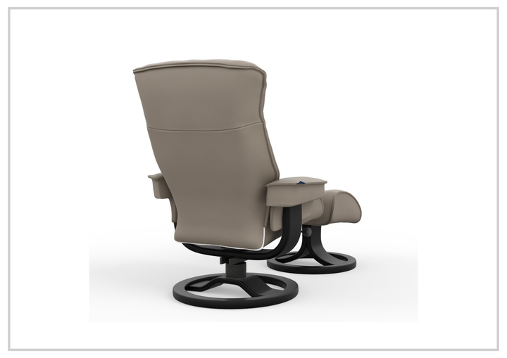 Fjords Bergen R Leather Swivel Recliner Chair with Foot Stool-Sofabed
