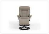 Fjords Bergen R Leather Swivel Recliner Chair with Foot Stool-Sofabed
