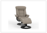 Fjords Bergen R Leather Swivel Recliner Chair with Foot Stool-Sofabed
