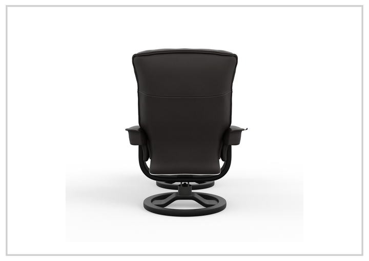 Fjords Bergen R Leather Swivel Recliner Chair with Foot Stool-Sofabed
