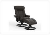 Fjords Bergen R Leather Swivel Recliner Chair with Foot Stool-Sofabed
