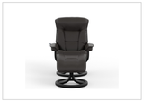 Fjords Bergen R Leather Swivel Recliner Chair with Foot Stool-Sofabed
