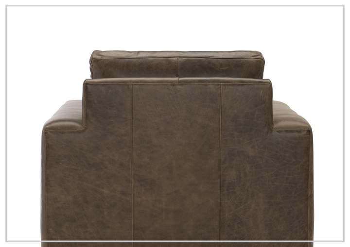 Bernhardt Dawkins Leather Swivel Chair with Wide Track Arms