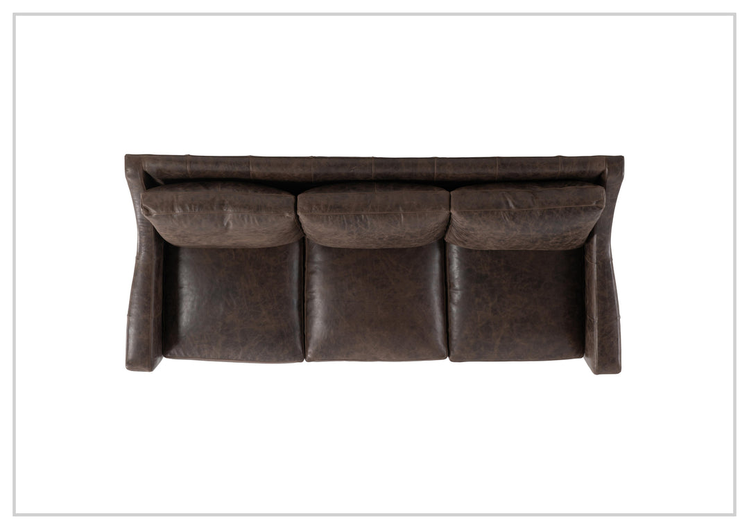 Bernhardt Ventura Leather Sofa with Curved Track Arms
