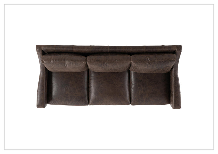 Bernhardt Ventura Leather Sofa with Curved Track Arms