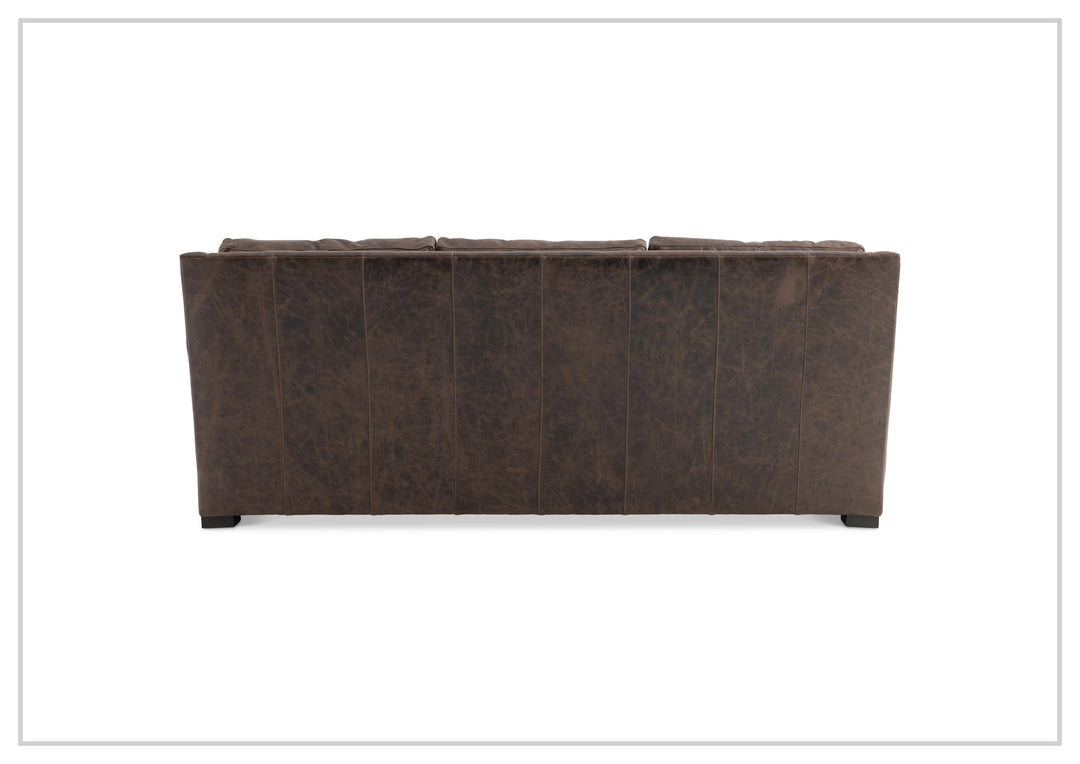Bernhardt Ventura Leather Sofa with Curved Track Arms