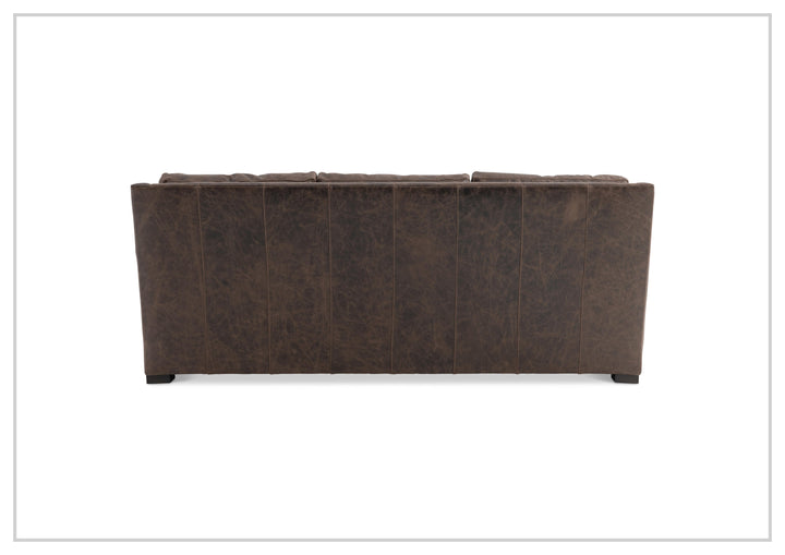 Bernhardt Ventura Leather Sofa with Curved Track Arms