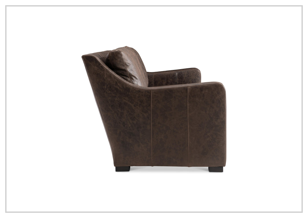Bernhardt Ventura Leather Sofa with Curved Track Arms