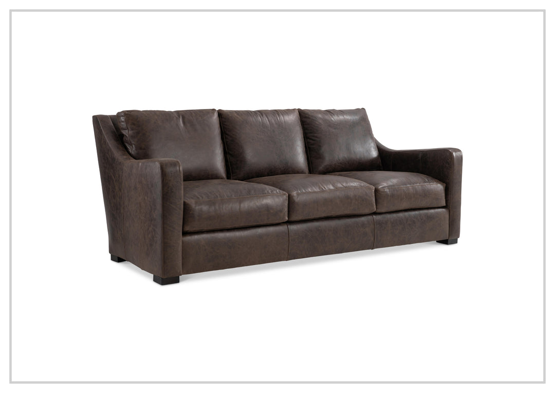 Bernhardt Ventura Leather Sofa with Curved Track Arms