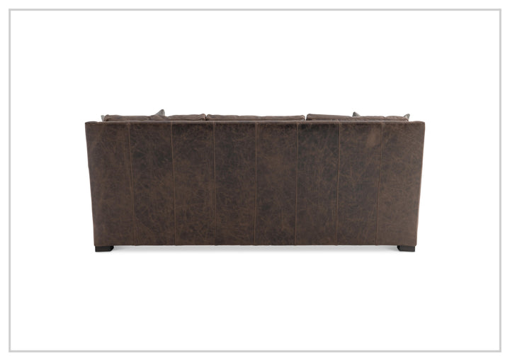 Bernhardt Ventura Leather Sofa with Curved Track Arms