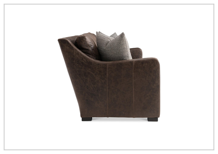 Bernhardt Ventura Leather Sofa with Curved Track Arms