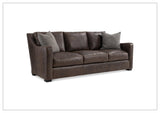 Bernhardt Ventura Leather Sofa with Curved Track Arms