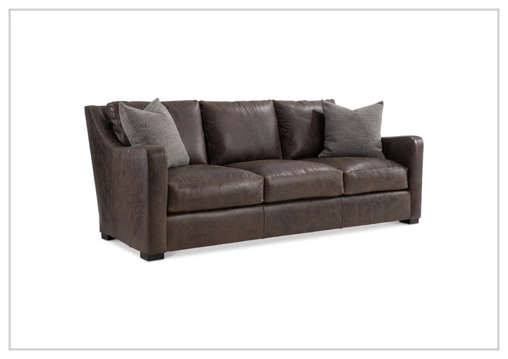 Bernhardt Ventura Leather Sofa with Curved Track Arms