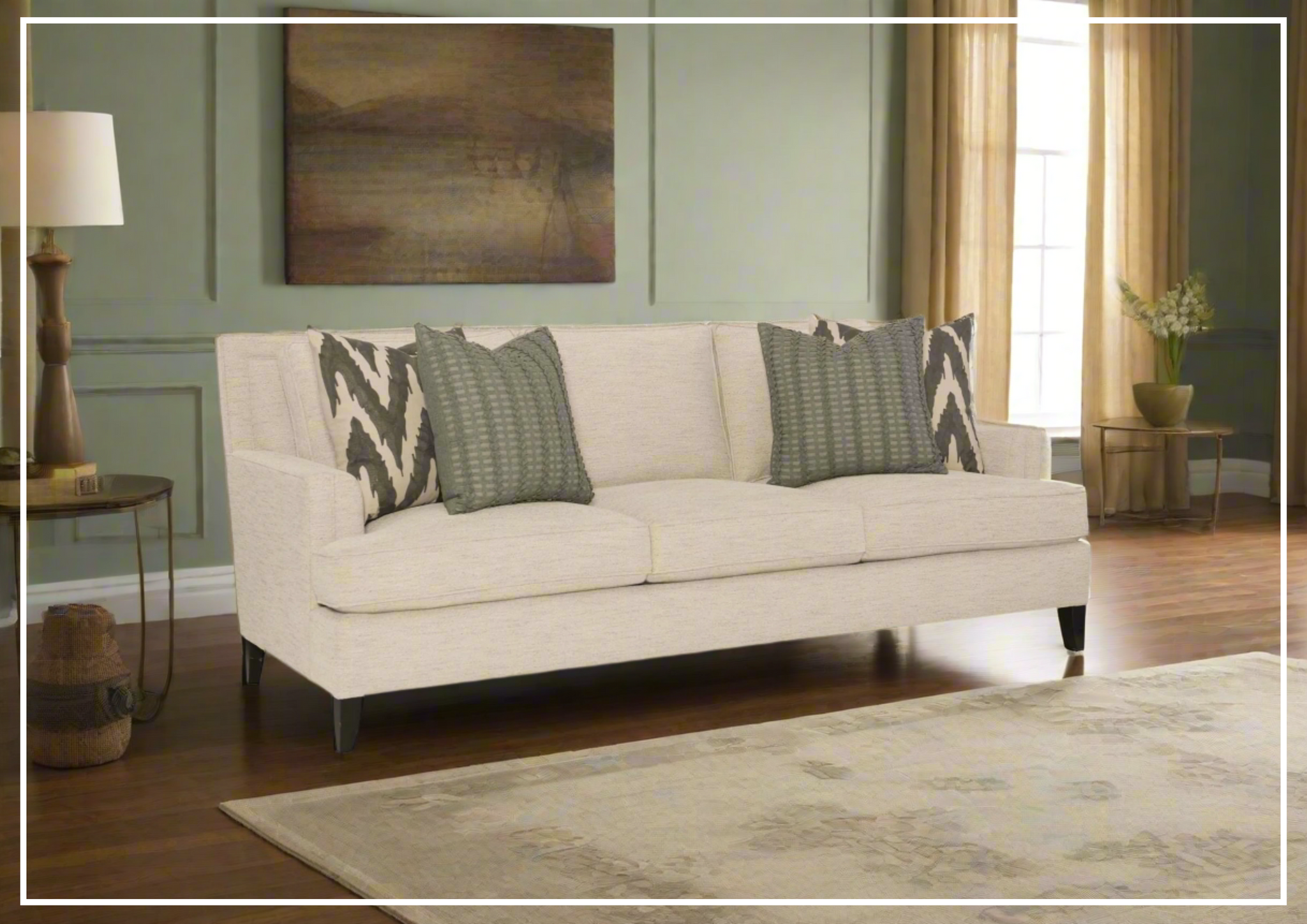 Bernhardt Addison Fabric 3 Seater Sofa in Cream Color