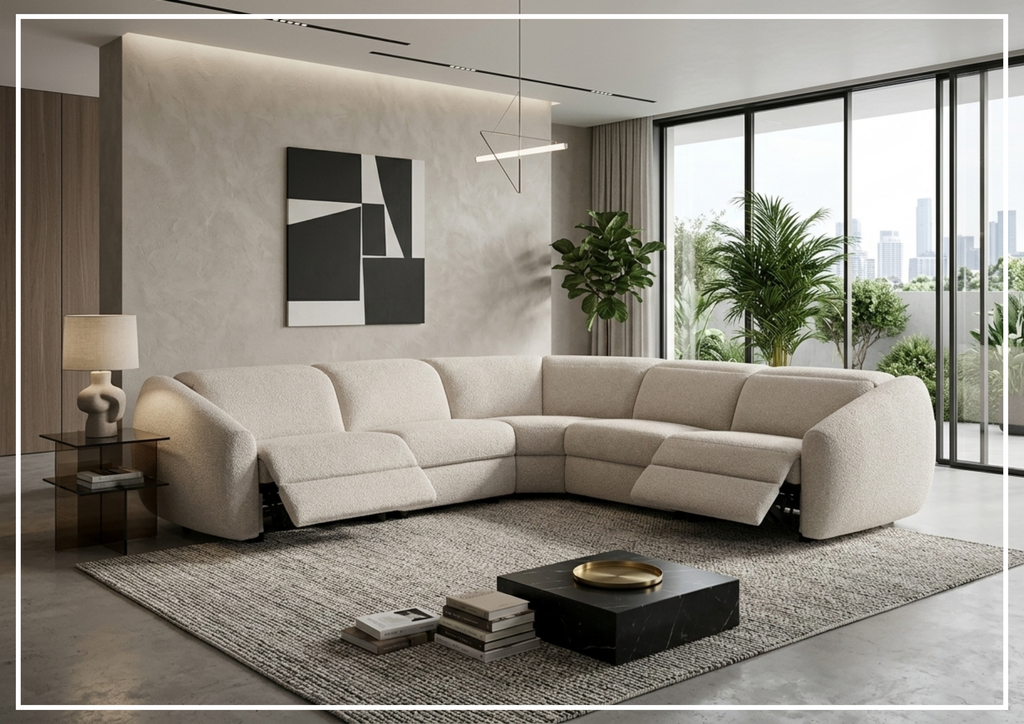 Bernhardt Avignon Fabric Motion Sectional Sofa With Power Headrest