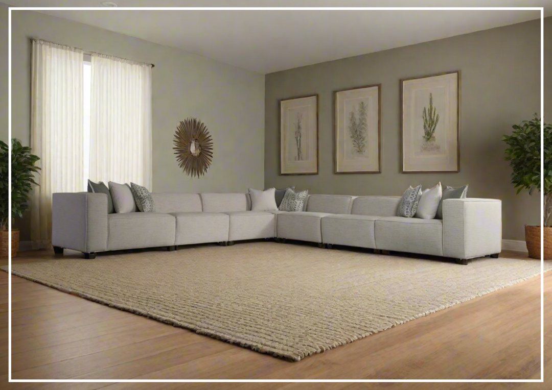 Bernhardt Bliss Fabric Sectional Sofa in Cream