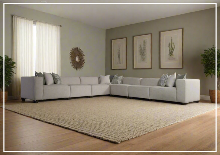 Bernhardt Bliss Fabric Sectional Sofa in Cream