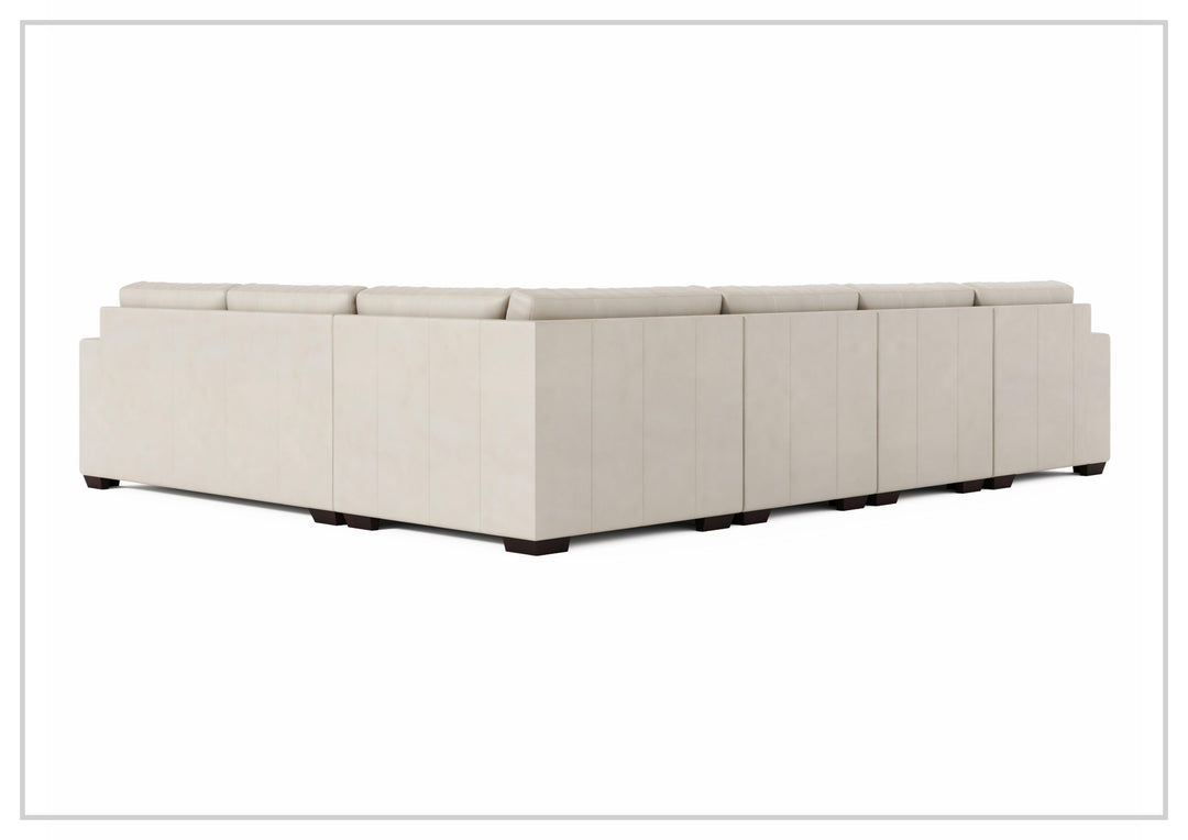 Bernhardt Dawkins Leather Sectional Sofa with Walnut Finish-Sofabed