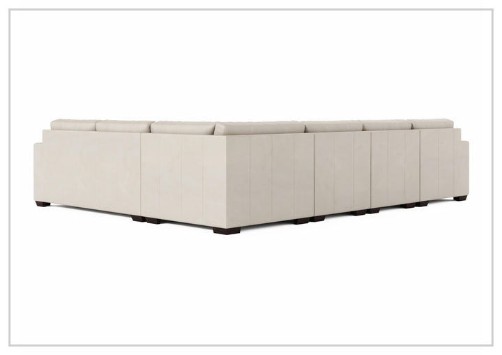 Bernhardt Dawkins Leather Sectional Sofa with Walnut Finish-Sofabed