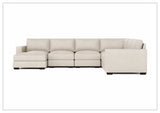 Bernhardt Dawkins Leather Sectional Sofa with Walnut Finish-Sofabed