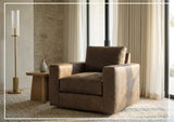 Bernhardt Dawkins Leather Swivel Chair with Wide Track Arms -Sofabed