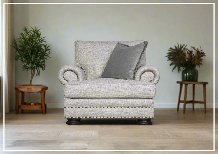 Bernhardt Foster Fabric Chair with Rolled Arms