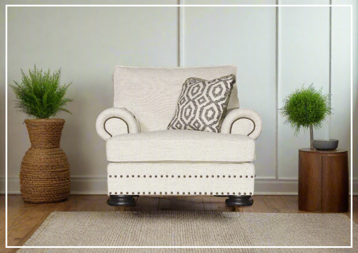 Bernhardt Foster Fabric Chair with Rolled Arms