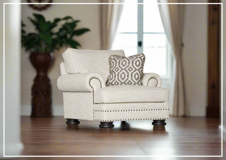 Bernhardt Foster Fabric Chair with Rolled Arms