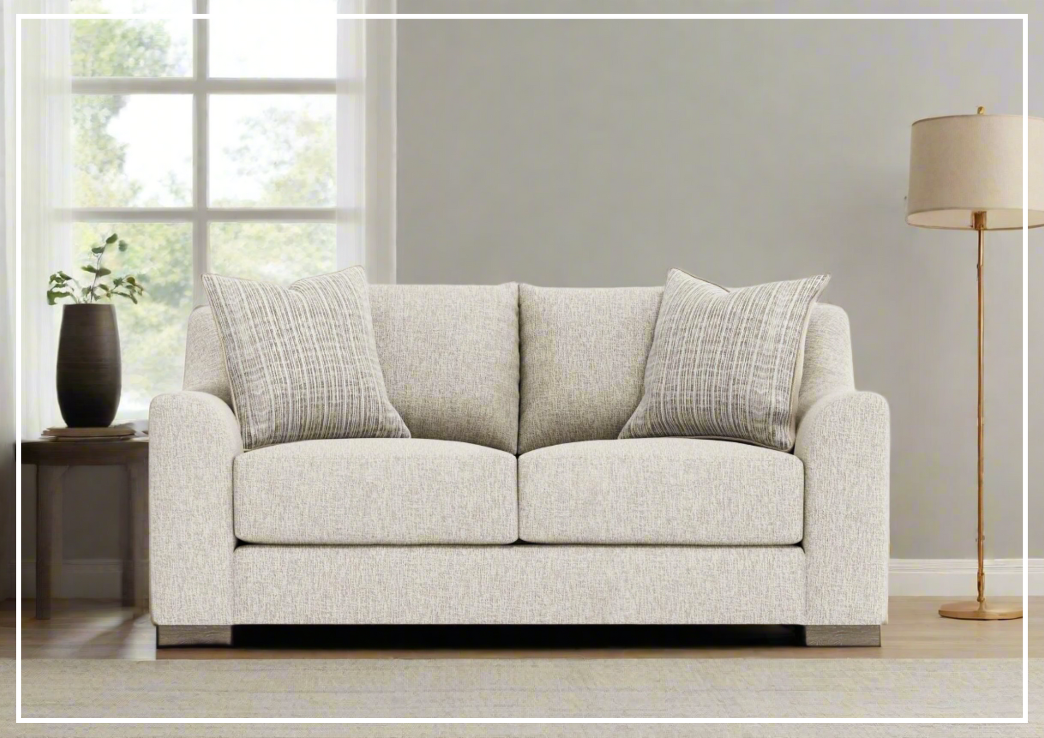 Bernhardt Gabi Fabric Loveseat with Feather Down Cushions