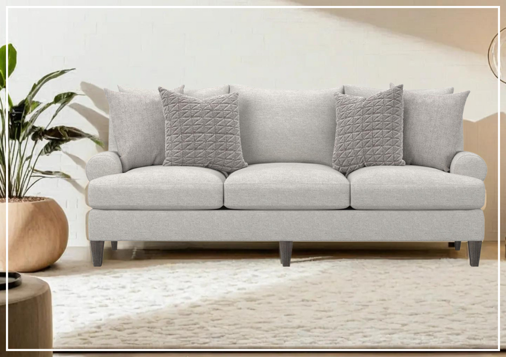 Bernhardt Isabella Fabric Sofa With Plush Feather Down Cushions