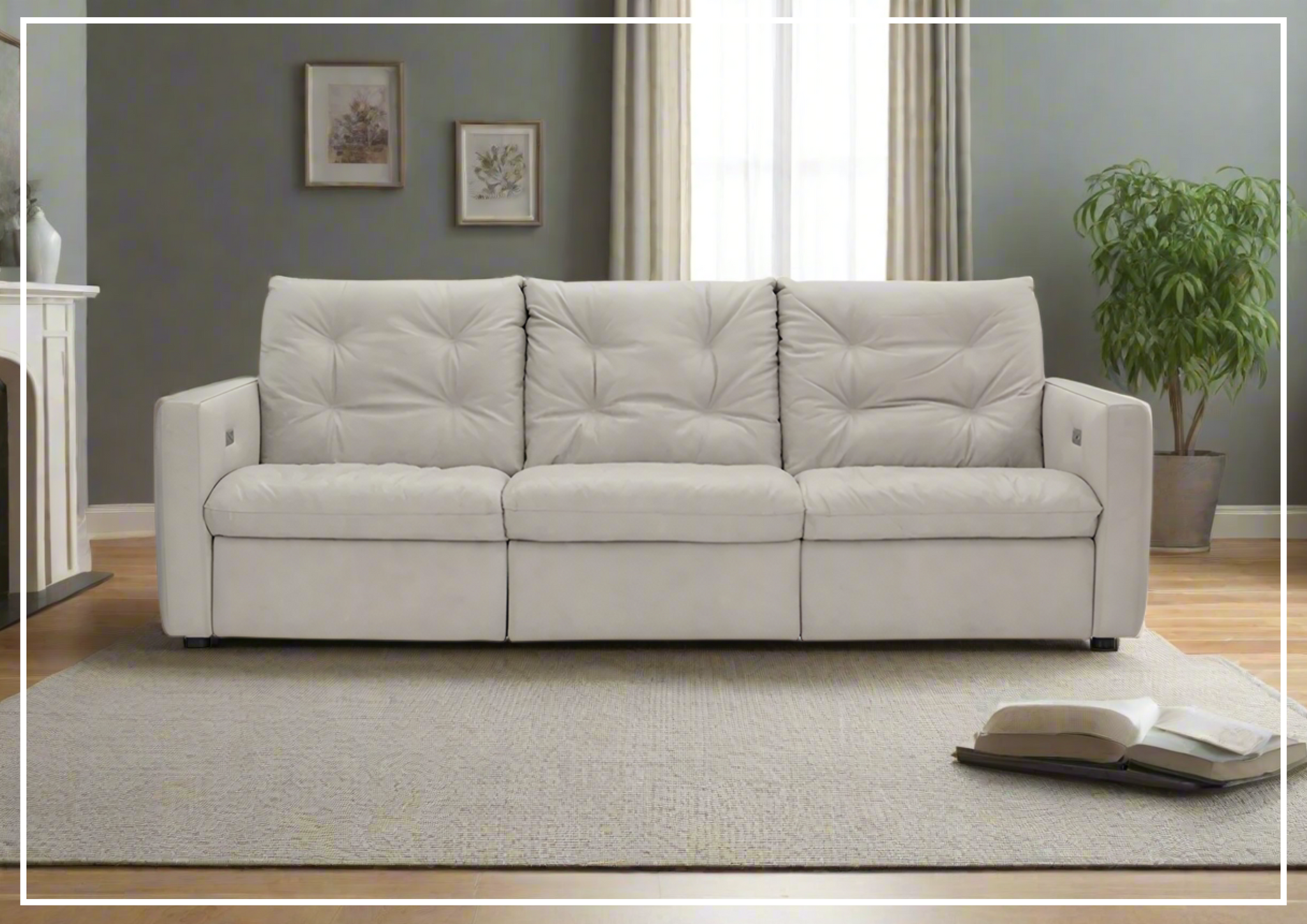 Bernhardt Kaya 3 Seater Leather Power Motion Sofa